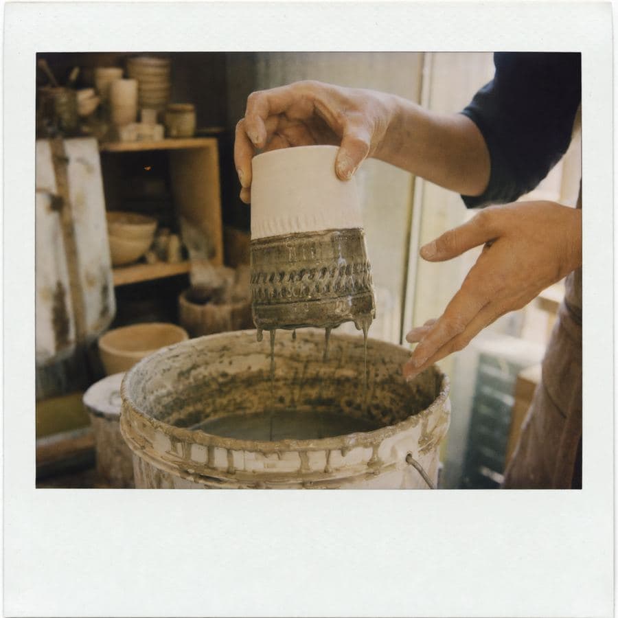 Carved Tumbler: glaze day